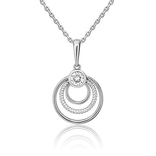 Сапфир каталог товаров Подвеска из белого золота с фианитом