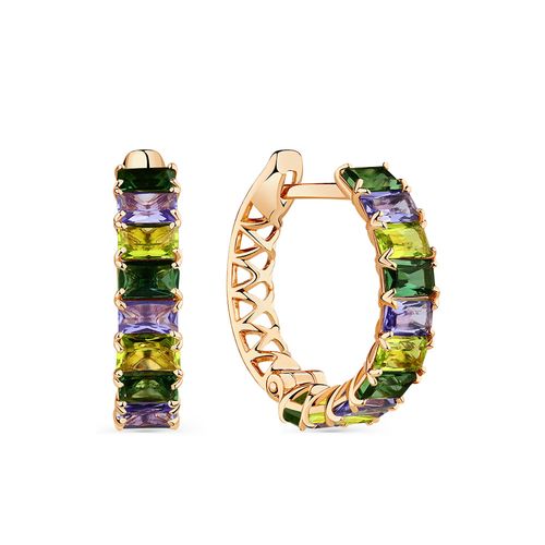 Сапфир каталог товаров Серьги из золота с турмалином, ситаллом