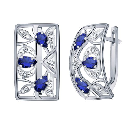 Сапфир каталог товаров Серьги из серебра с фианитом