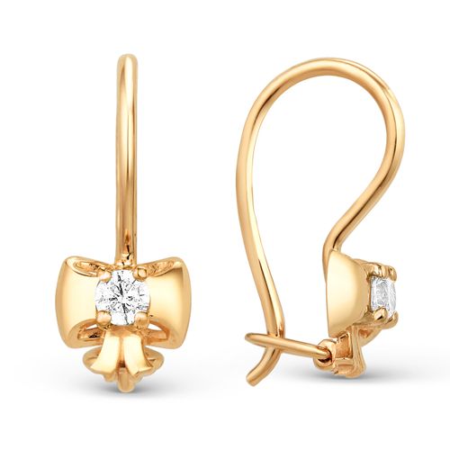 Сапфир каталог товаров Серьги детские из золота с фианитом