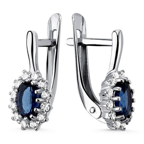 Сапфир каталог товаров Серьги из серебра с фианитом