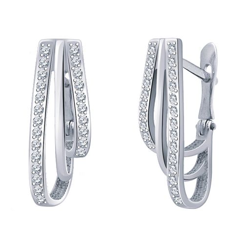 Сапфир каталог товаров Серьги из серебра с фианитом