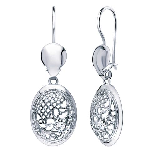 Сапфир каталог товаров Серьги из серебра с фианитом