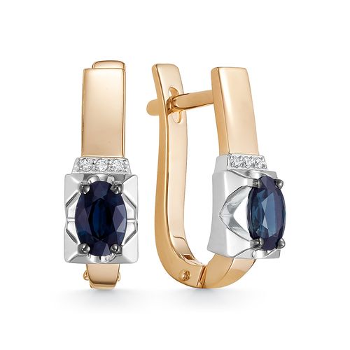 Сапфир каталог товаров Серьги из золота с бриллиантом, сапфиром