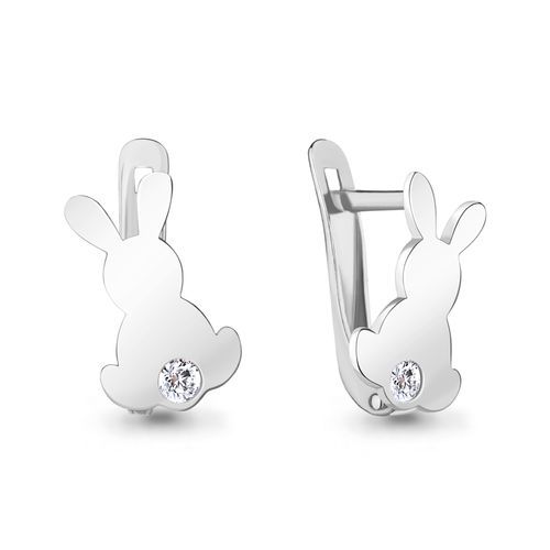 Сапфир каталог товаров Серьги детские из серебра с фианитом