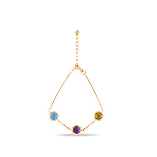 Сапфир каталог товаров Браслет женский из золота с аметистом, топазом, кварцем