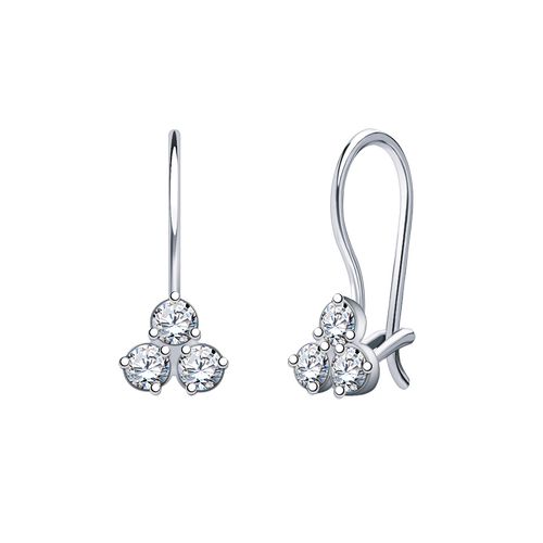 Сапфир каталог товаров Серьги детские из серебра с фианитом