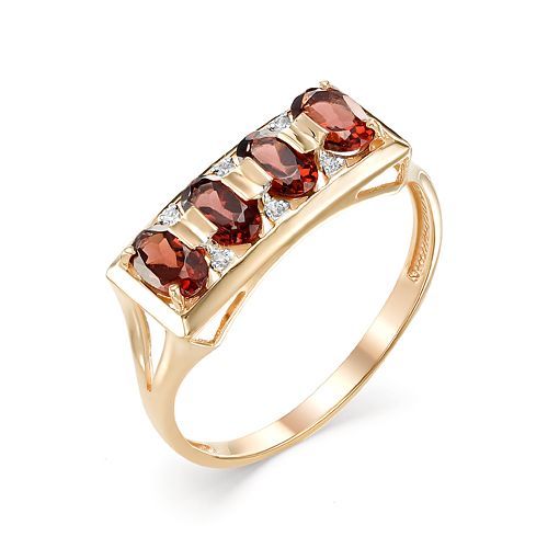 Сапфир каталог товаров Кольцо из золота с фианитом, гранатом