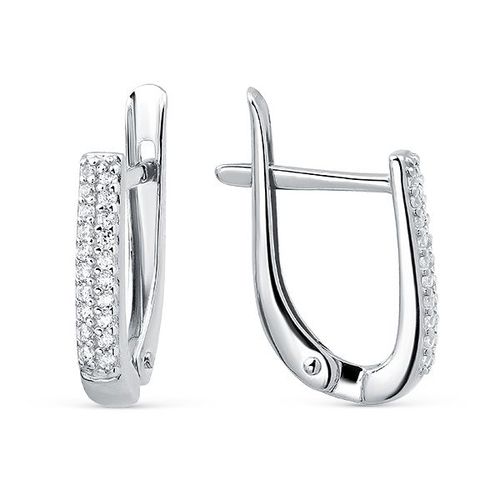 Сапфир каталог товаров Серьги из серебра с фианитом