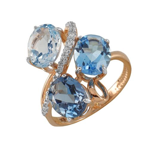 Сапфир каталог товаров Кольцо из золота с фианитом, топазом, топазом