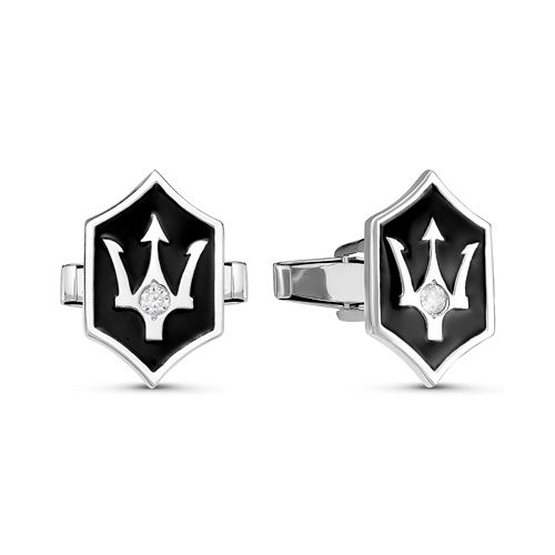 Сапфир каталог товаров Запонки из серебра с фианитом, эмалью