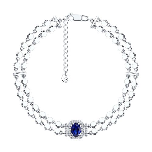 Сапфир каталог товаров Браслет женский из белого золота с бриллиантом, сапфиром