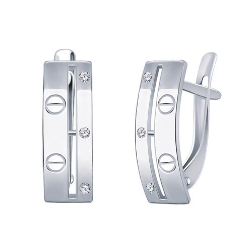 Сапфир каталог товаров Серьги из серебра с фианитом