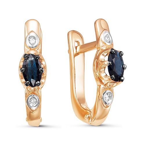 Сапфир каталог товаров Серьги из золота с бриллиантом, сапфиром