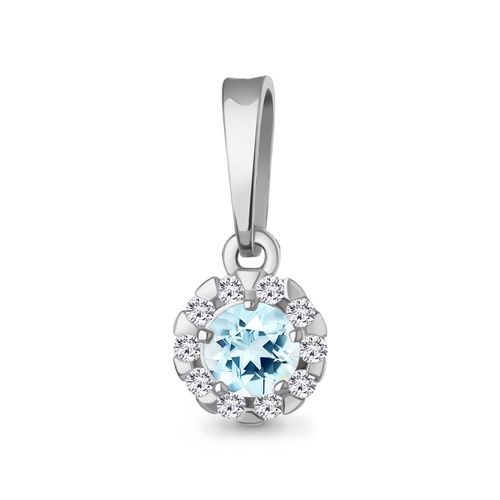 Сапфир каталог товаров Подвеска из серебра с фианитом, топазом