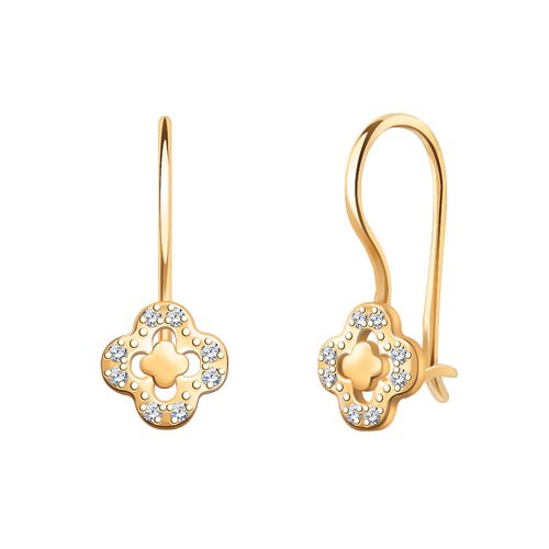 Сапфир каталог товаров Серьги детские из золота с фианитом