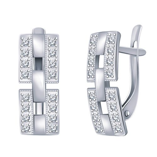 Сапфир каталог товаров Серьги из серебра с фианитом