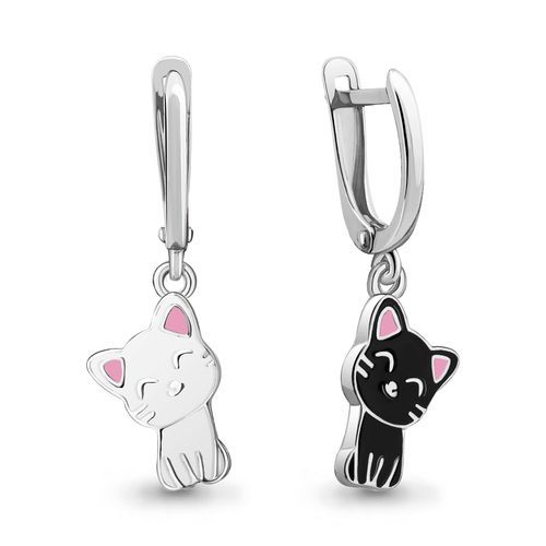 Сапфир каталог товаров Серьги детские из серебра с эмалью