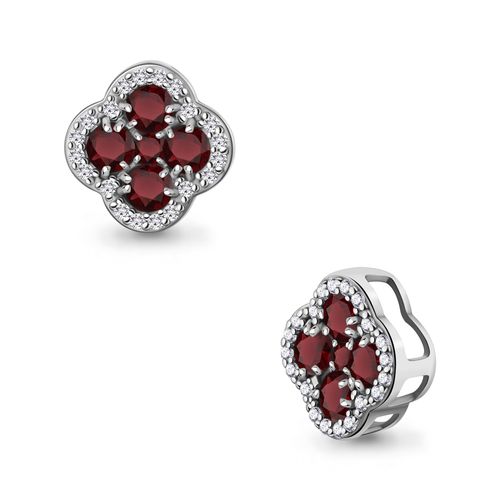 Сапфир каталог товаров Подвеска из серебра с фианитом, гранатом