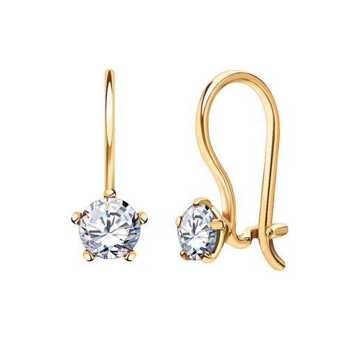 Сапфир каталог товаров Серьги детские из золота с фианитом