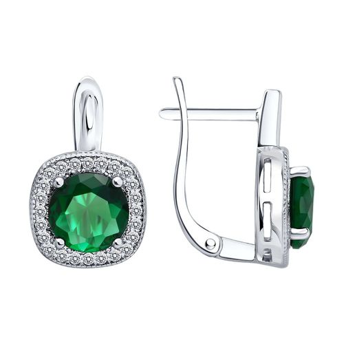 Сапфир каталог товаров Серьги из серебра с фианитом