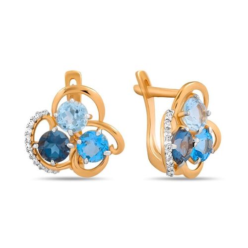 Сапфир каталог товаров Серьги из золота с фианитом, топазом, топазом