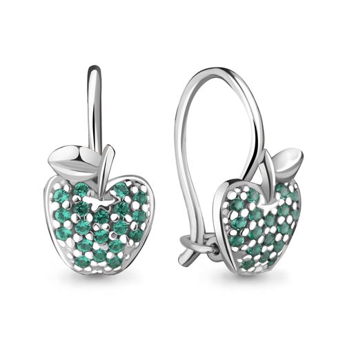 Сапфир каталог товаров Серьги детские из серебра с изумрудом