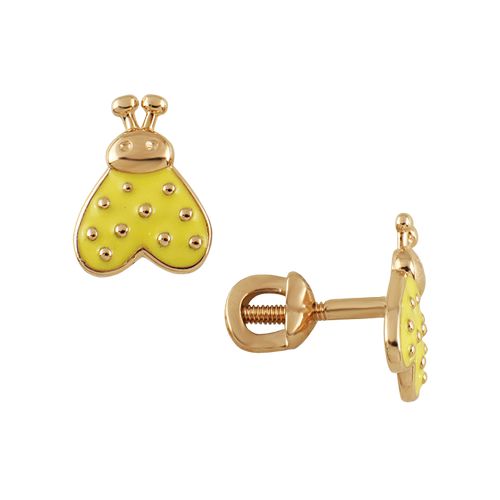 Сапфир каталог товаров Серьги гвоздики детские из золота с эмалью