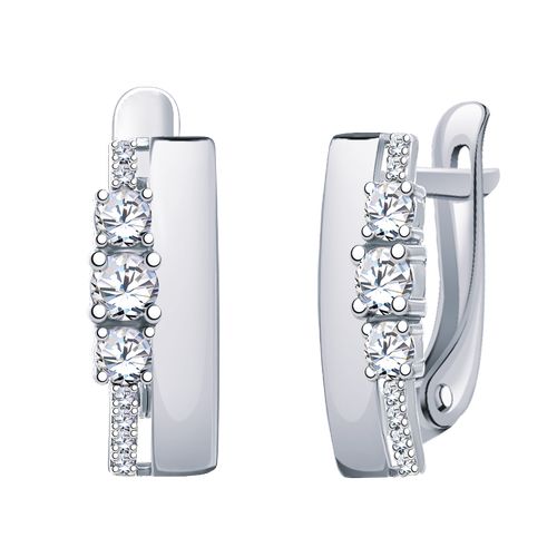 Сапфир каталог товаров Серьги из серебра с фианитом