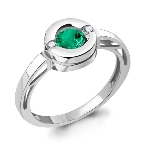 Сапфир каталог товаров Кольцо из серебра с фианитом, изумрудом