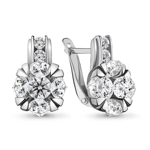 Сапфир каталог товаров Серьги из серебра с фианитом